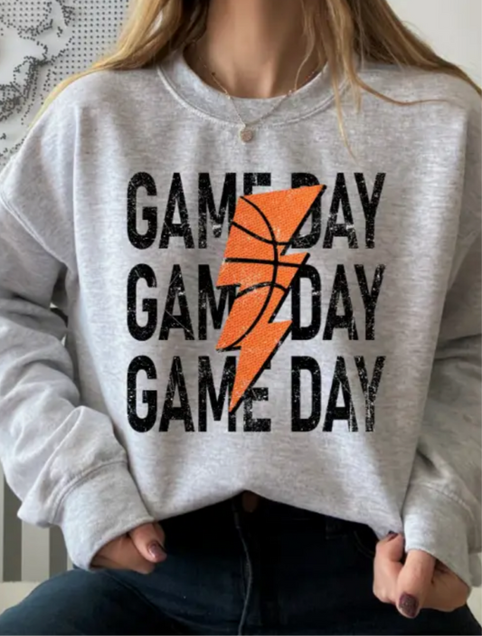 Basketball Game Day Crewneck Sweatshirt