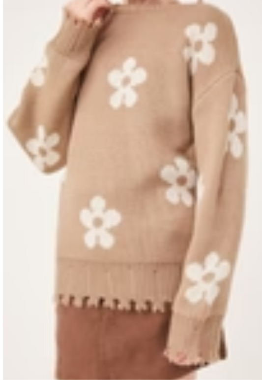 Girls Flower Power Sweater