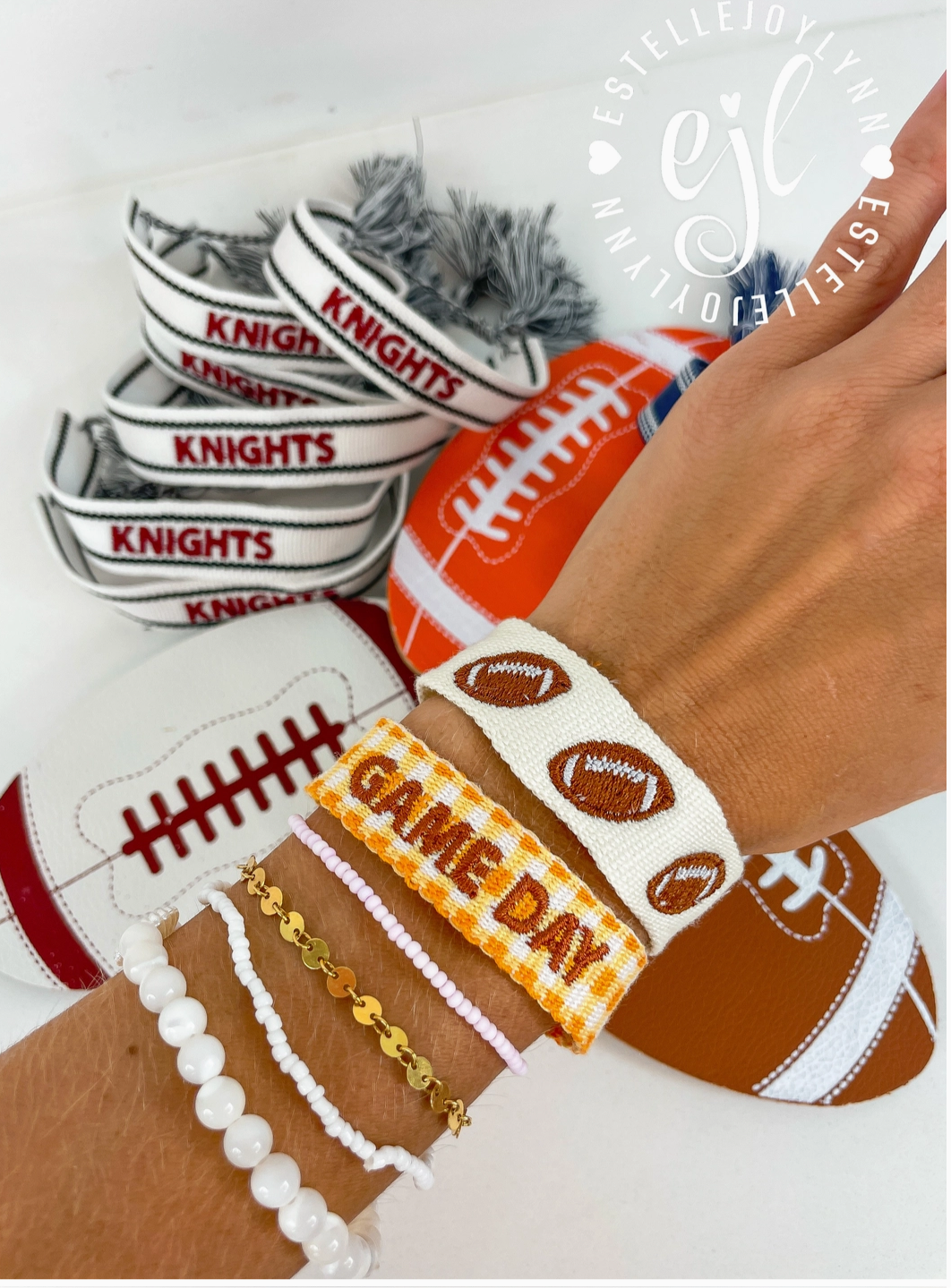 Football Embroidered Bracelet