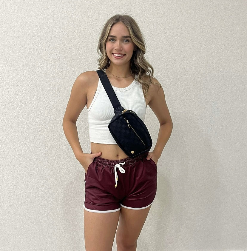 Maroon game day shorts