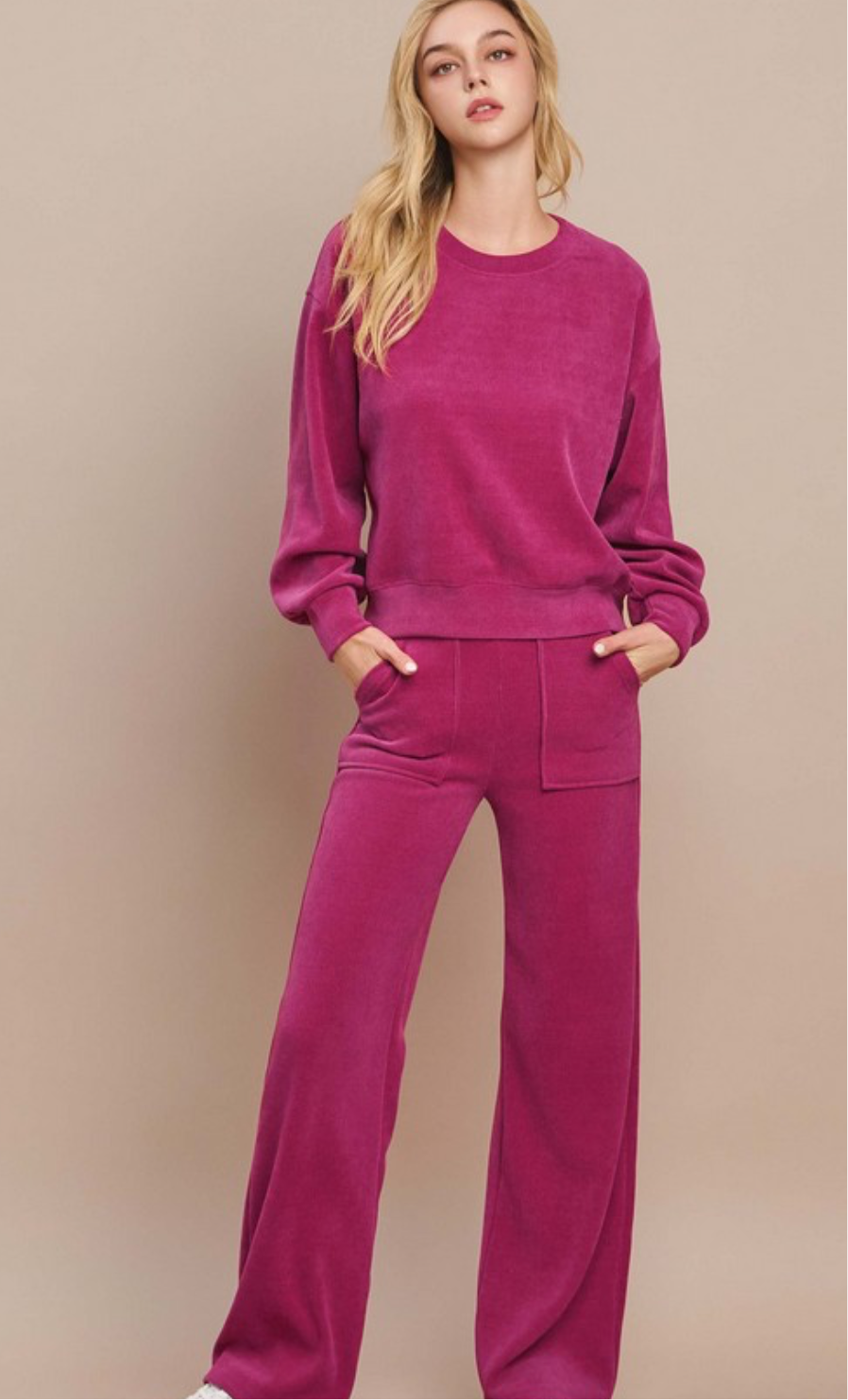 Yelete Wide Leg Corduroy Pants