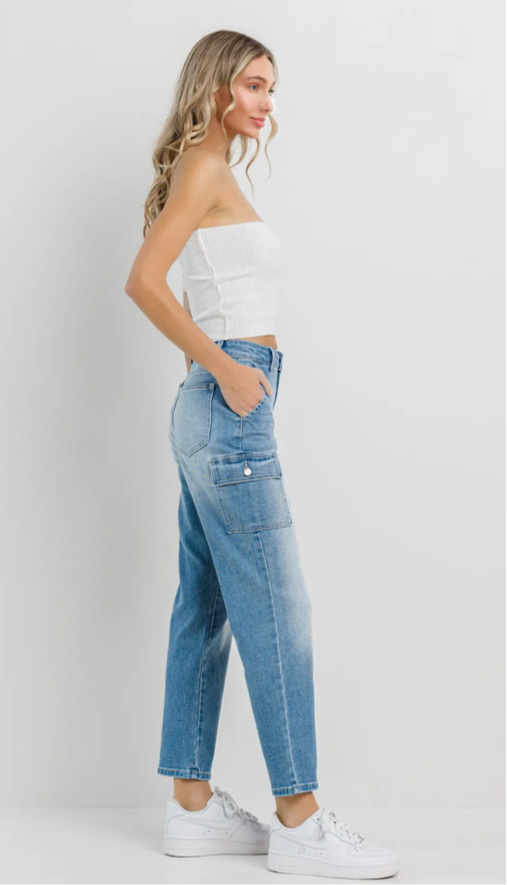 Straight Jeans with Cargo Pockets - Jelly Jeans