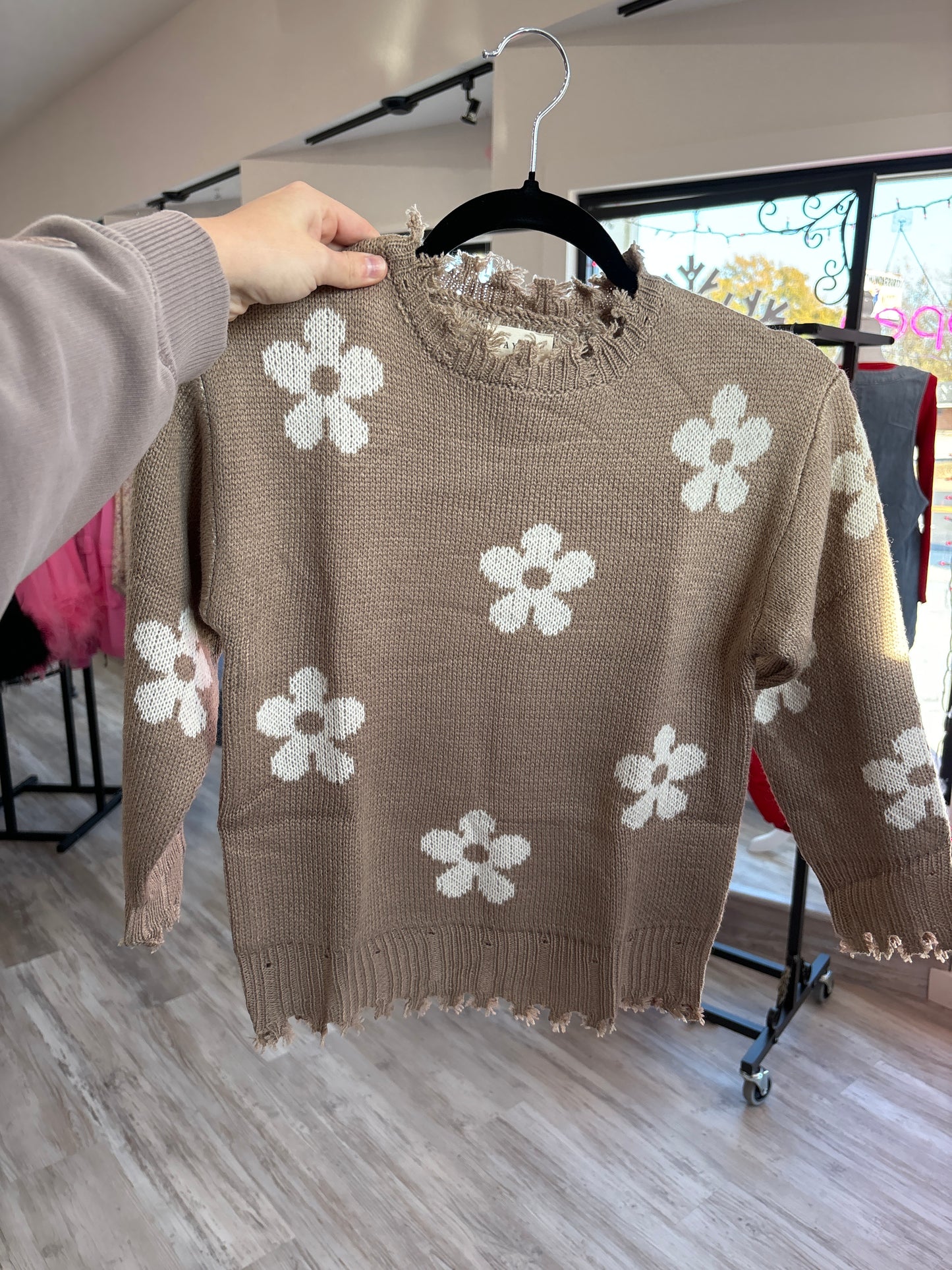 Girls Flower Power Sweater