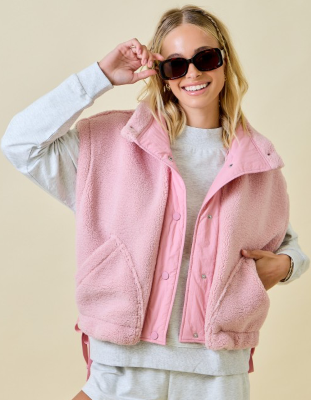 Fiona plaid fleece vest