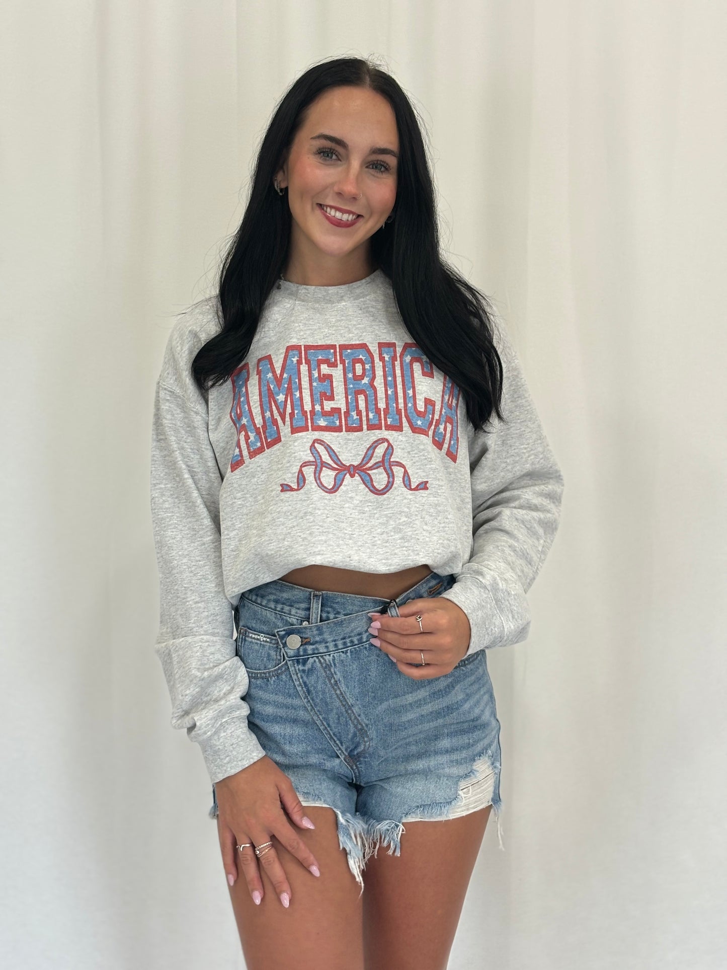 AMERICA BOW OVERSIZED SWEATSHIRTS