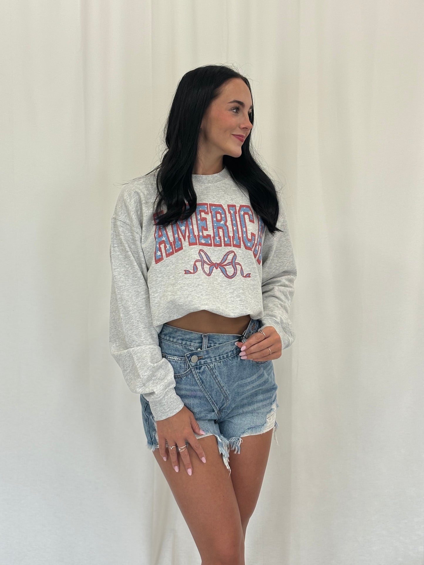 AMERICA BOW OVERSIZED SWEATSHIRTS