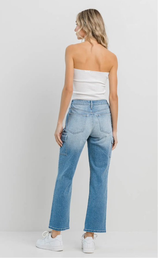 Straight Jeans with Cargo Pockets - Jelly Jeans