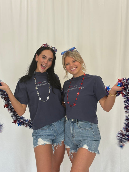 Pink Palomino Boutique Tee (red,white and blue)