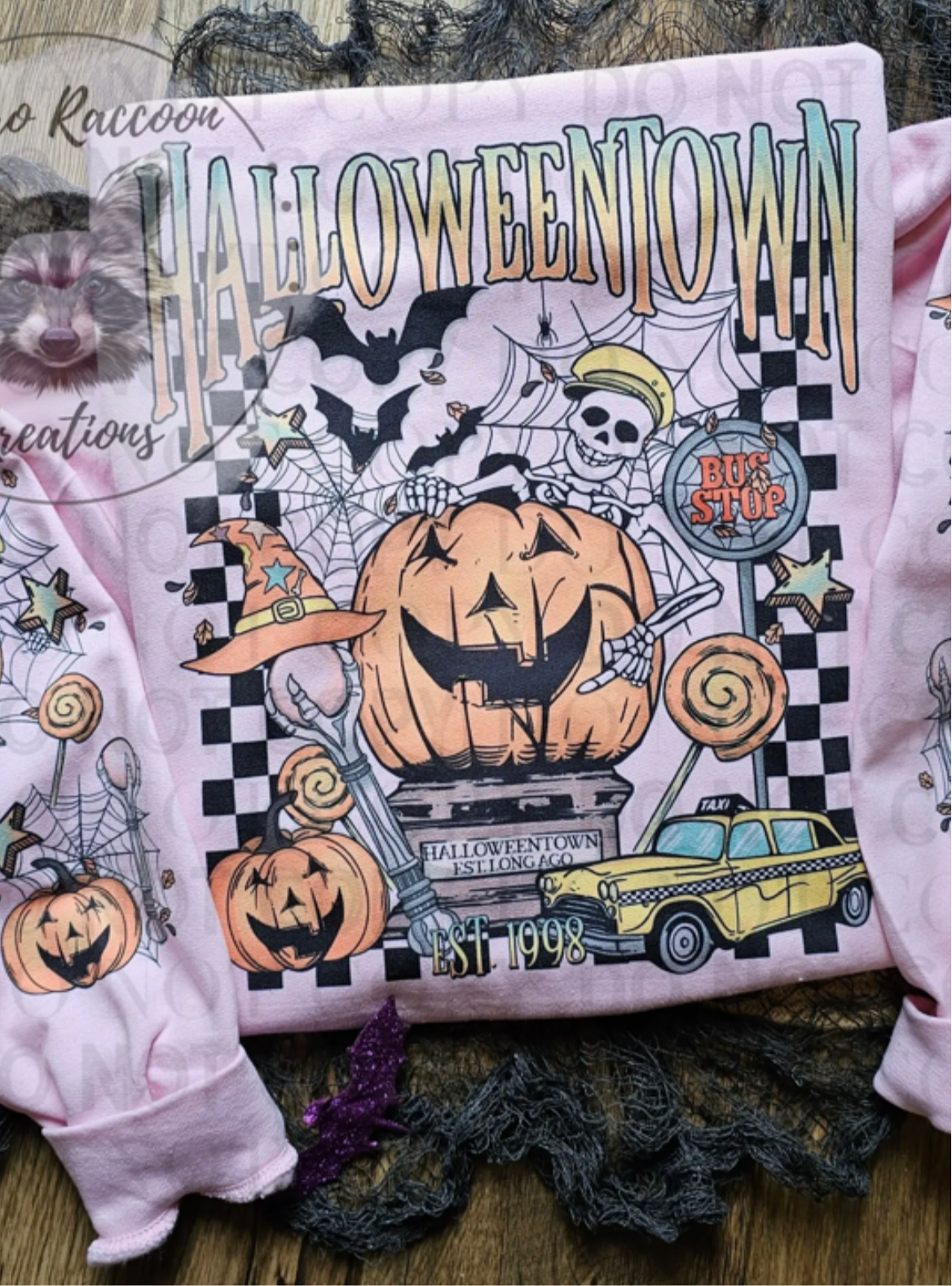 Retro Halloween Pink Unisex Graphic Sweatshirt