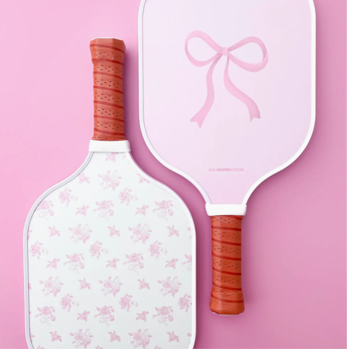Coquette Pink Bow Floral Pickleball Paddle