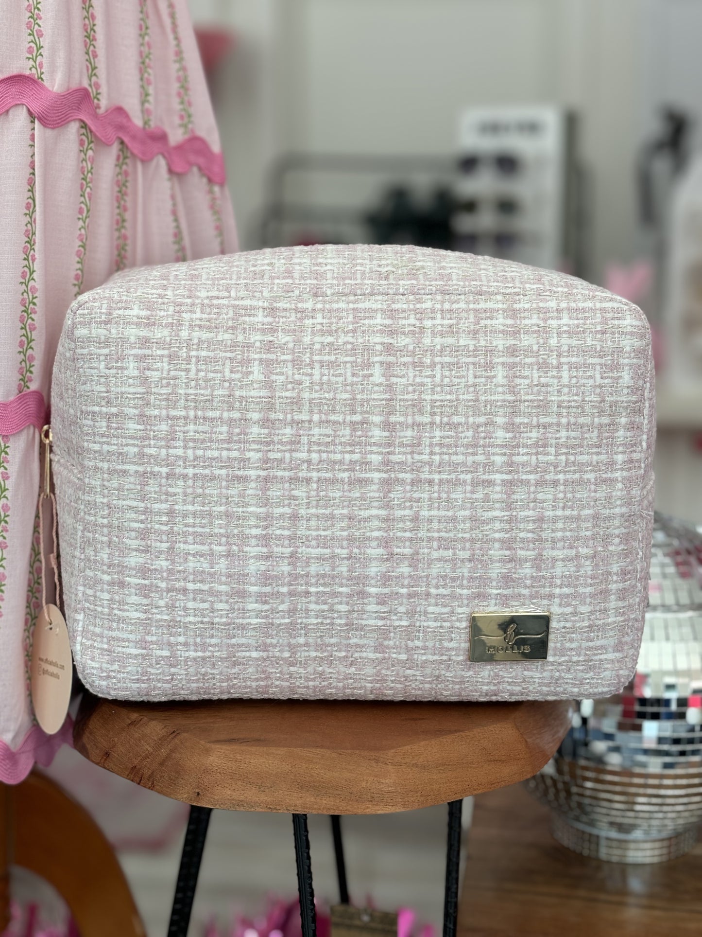 Pink Tweed Pouch - Hollis