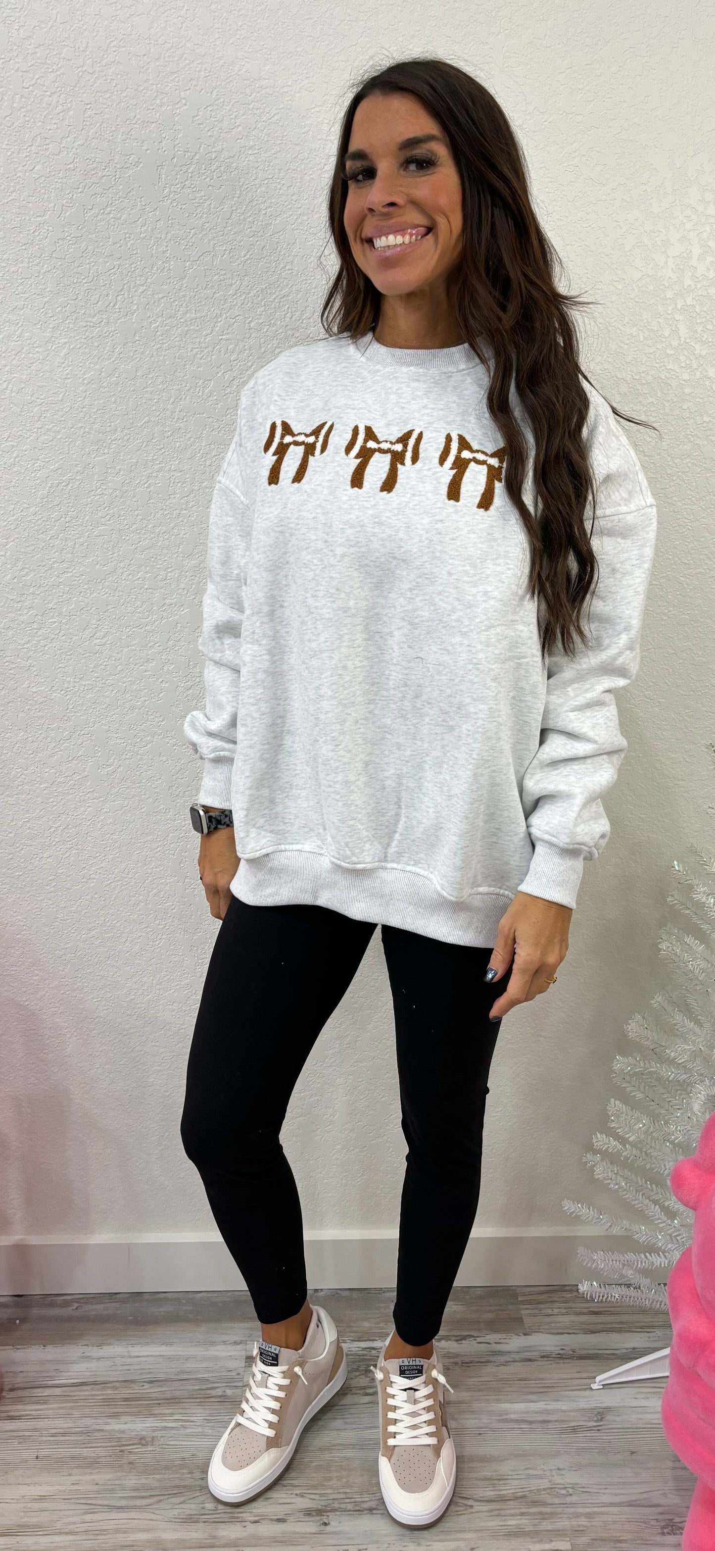 Football Bows Embroider Sweatshirt