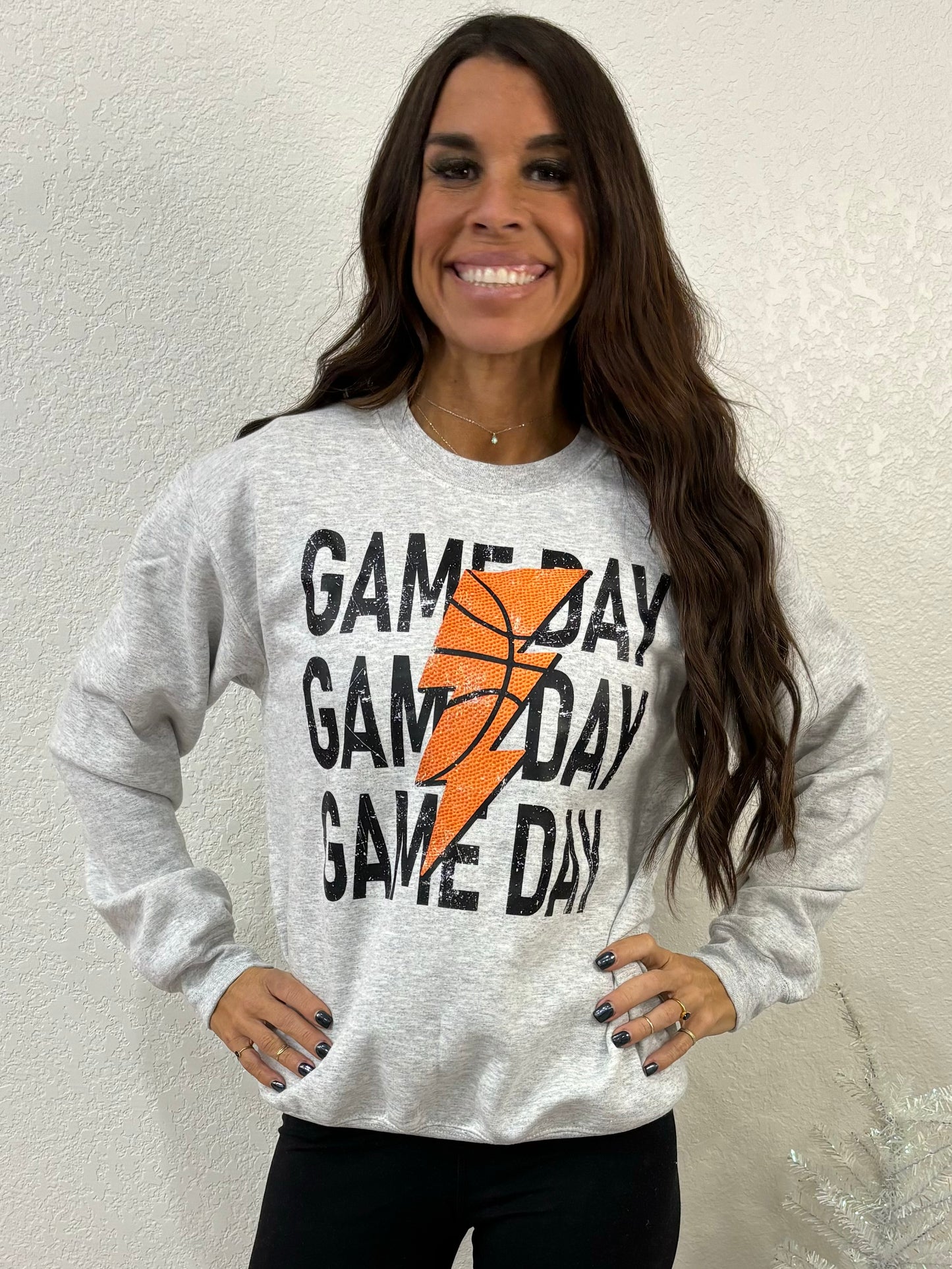 Basketball Game Day Crewneck Sweatshirt
