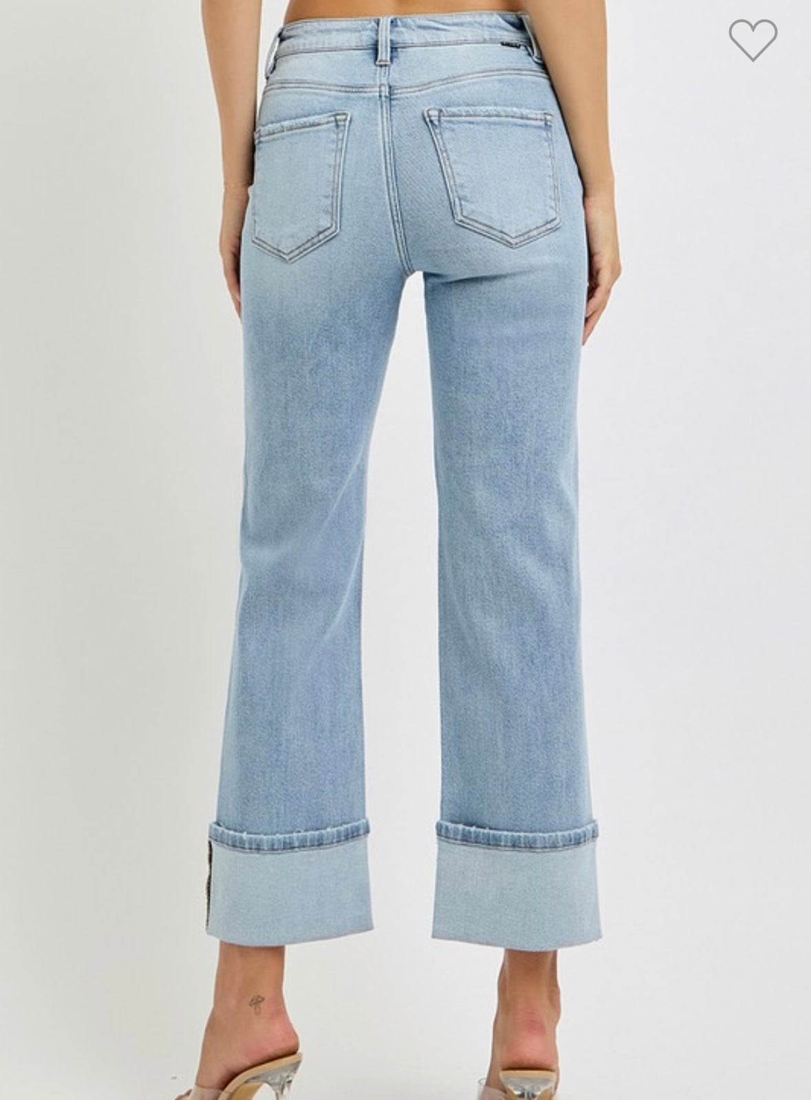 Risen High Rise Wide Cuffed Jean