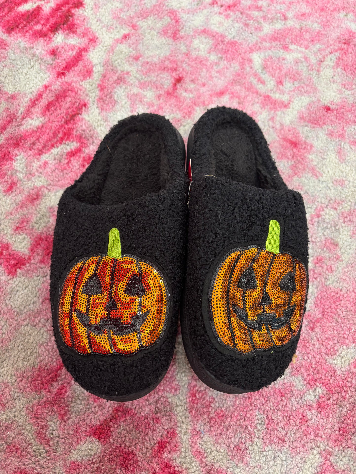 Glitter Pumpkin Slippers