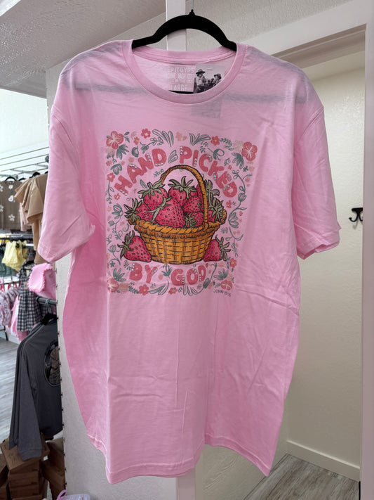 “Hand Picked by God” Strawberry Tee
