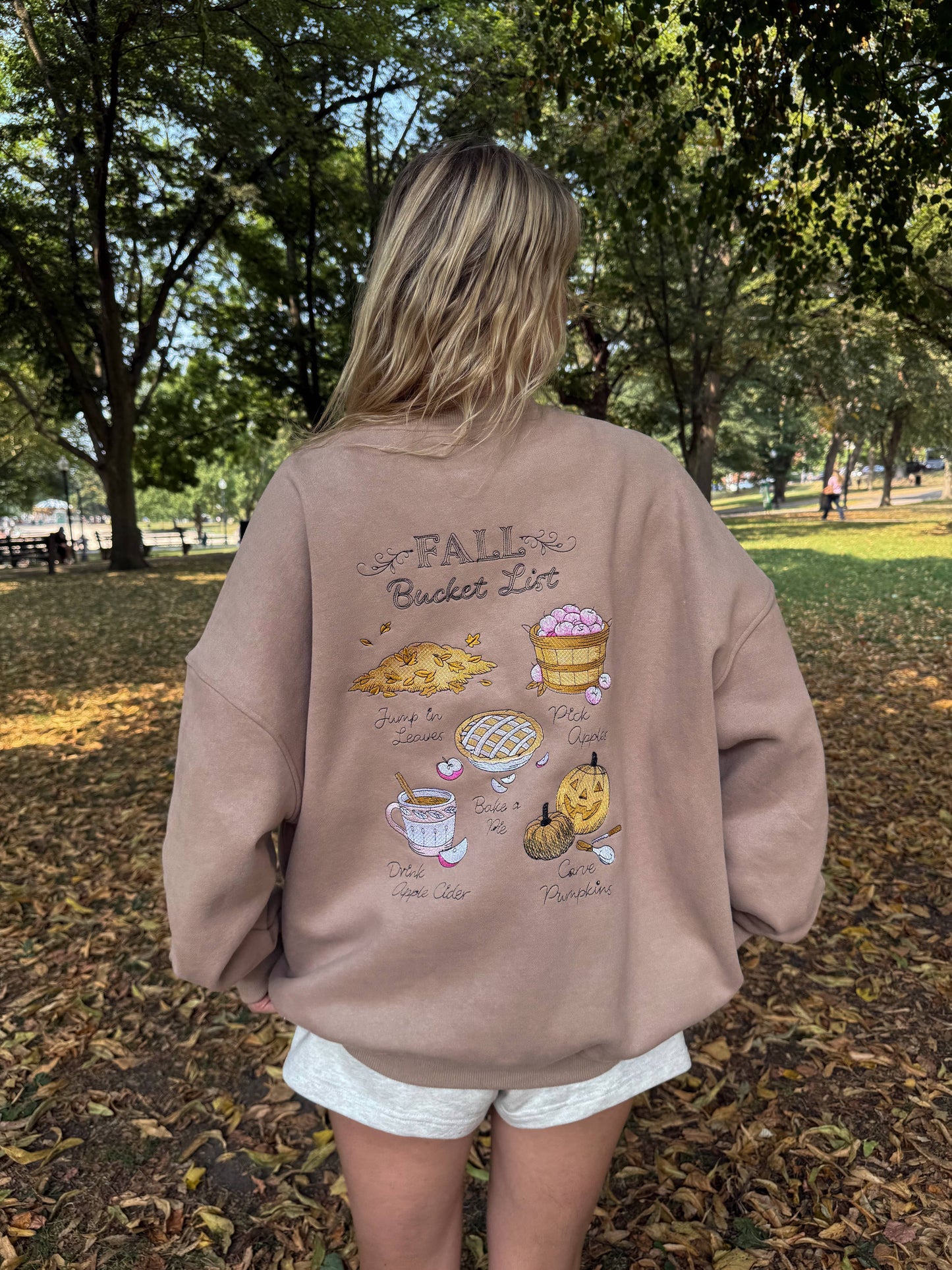 Fall Bucket List Embroidered Sweatshirt