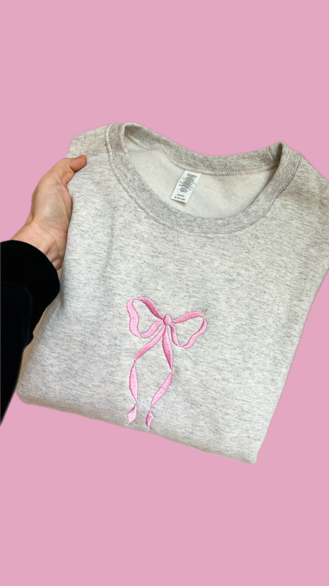 Pink Coquette Bow Crewneck