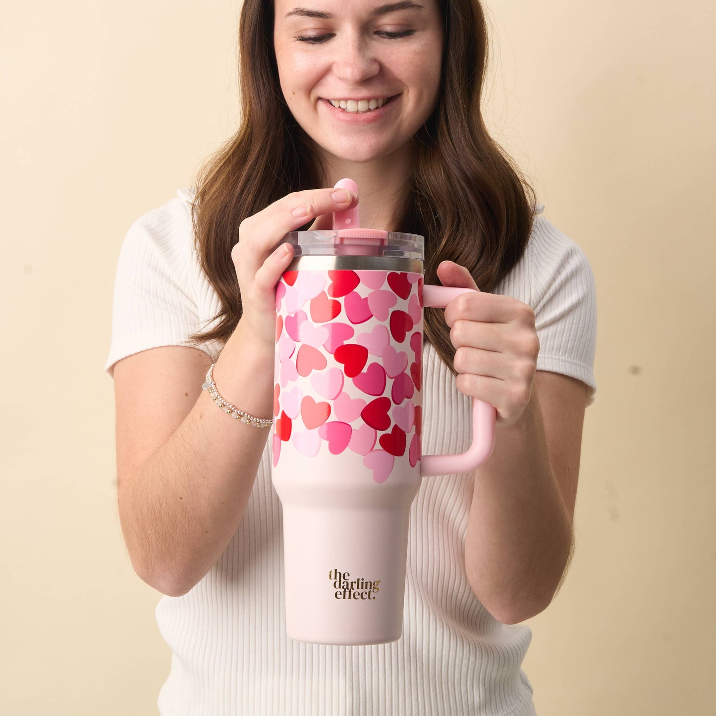 40 oz Blushing Hearts Tumbler