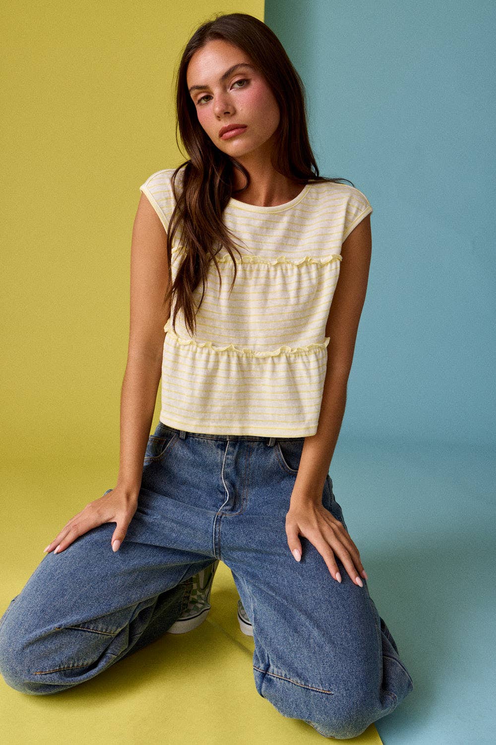 Sunny Sleeveless Stripe Top