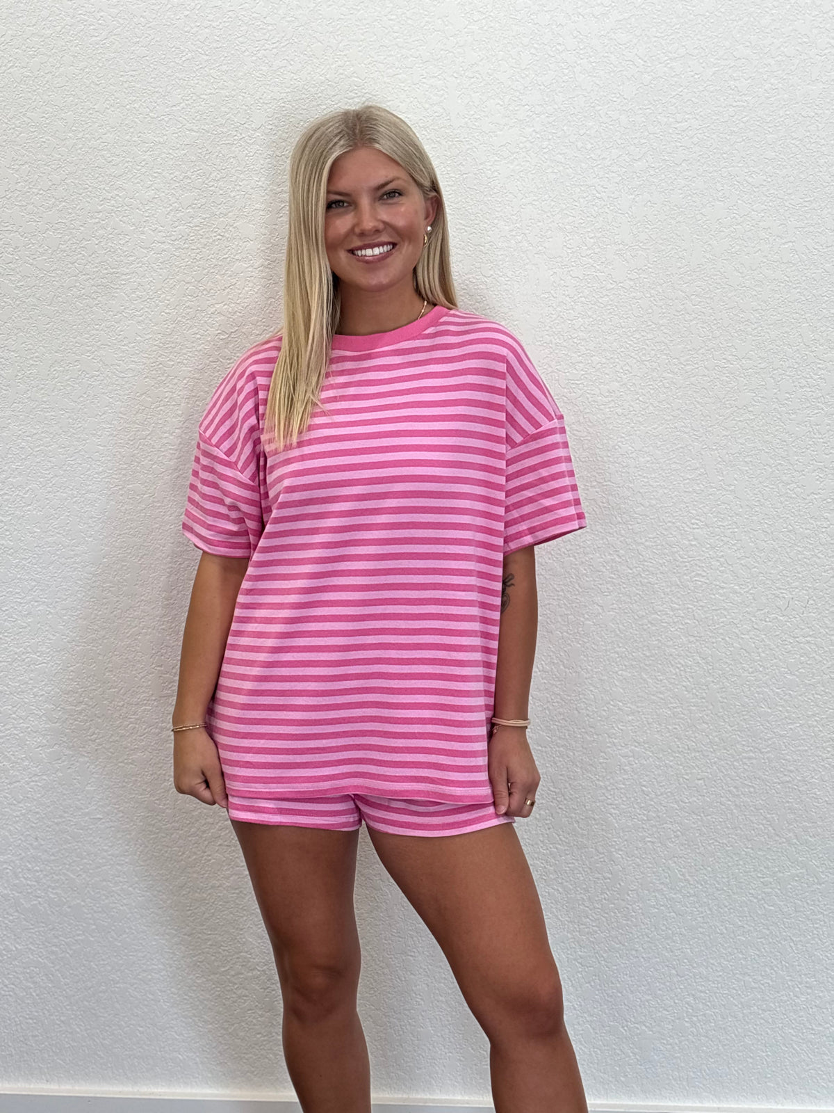 Berry Sweet Striped Short Sleeve Top