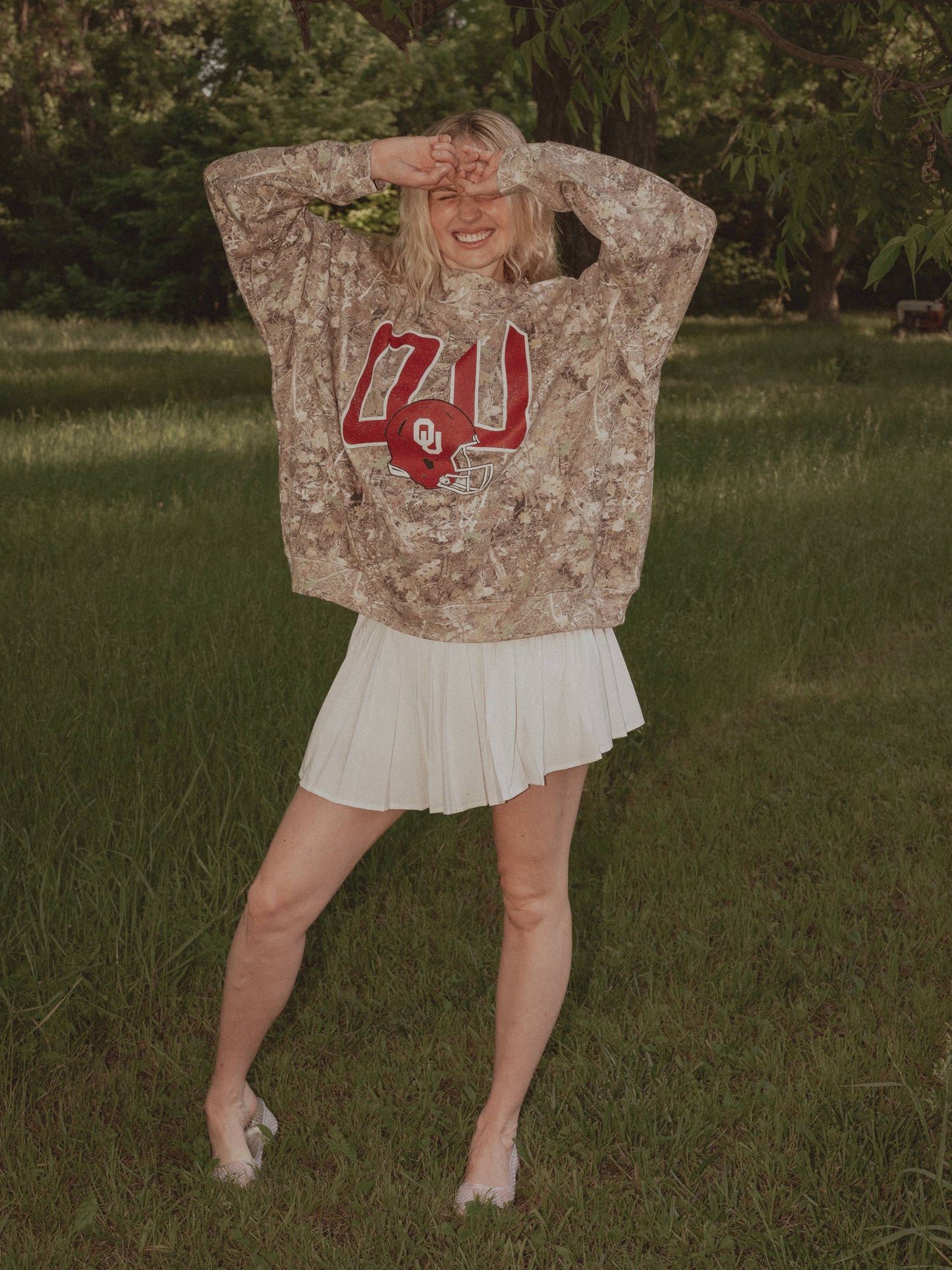 PRE-ORDER OU Sooner Camo Mock Neck Pullover