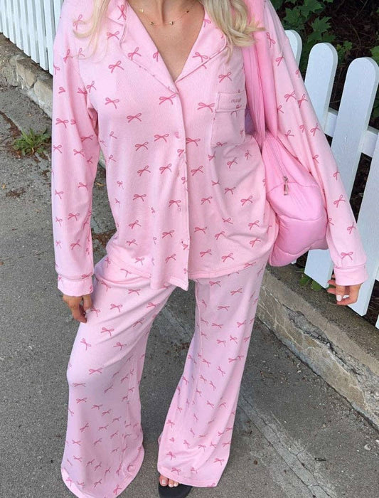 Pretty Pink Bow Pajama Set