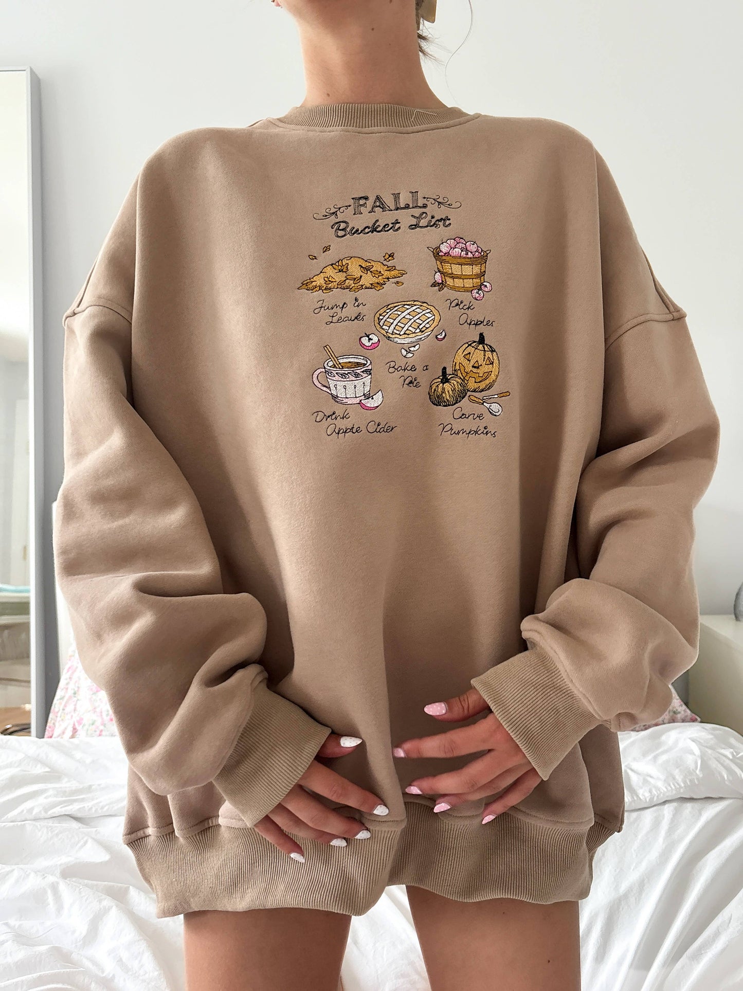 Fall Bucket List Embroidered Sweatshirt