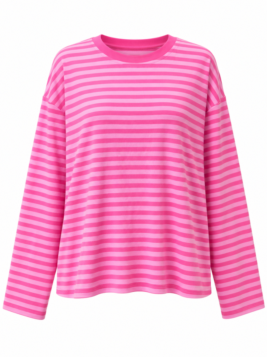 Berry Sweet Striped Long Sleeve Top