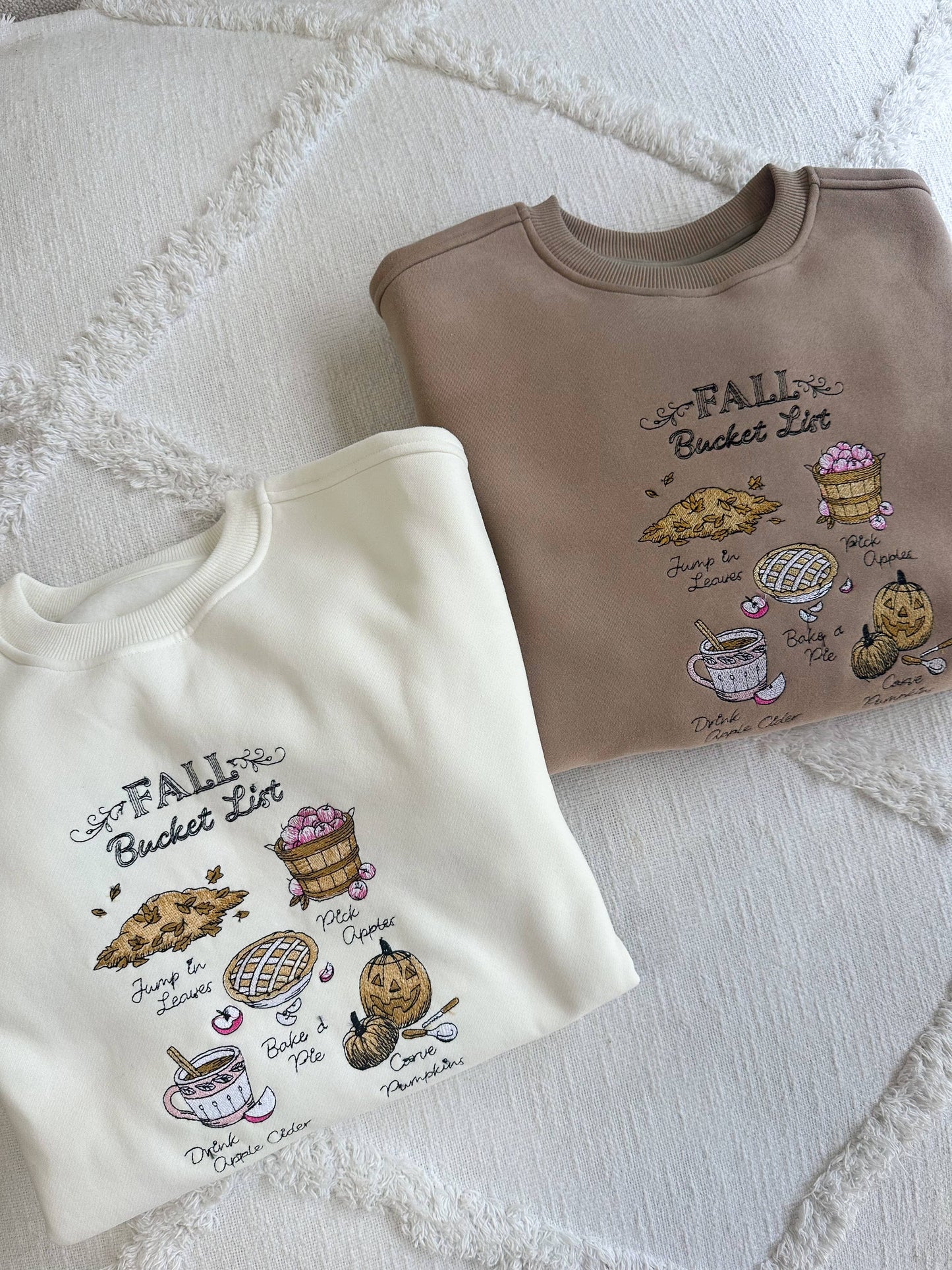 Fall Bucket List Embroidered Sweatshirt