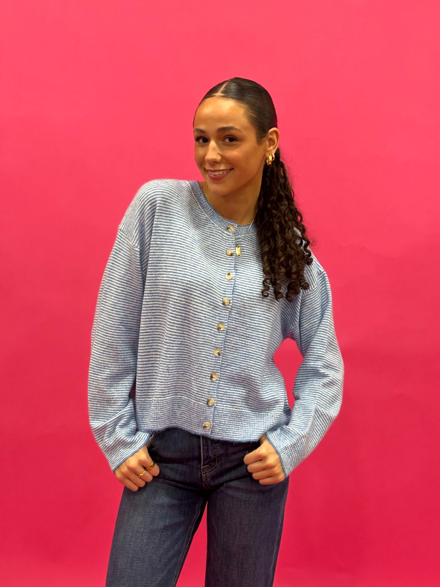 Parker Cardigan - Mini Striped