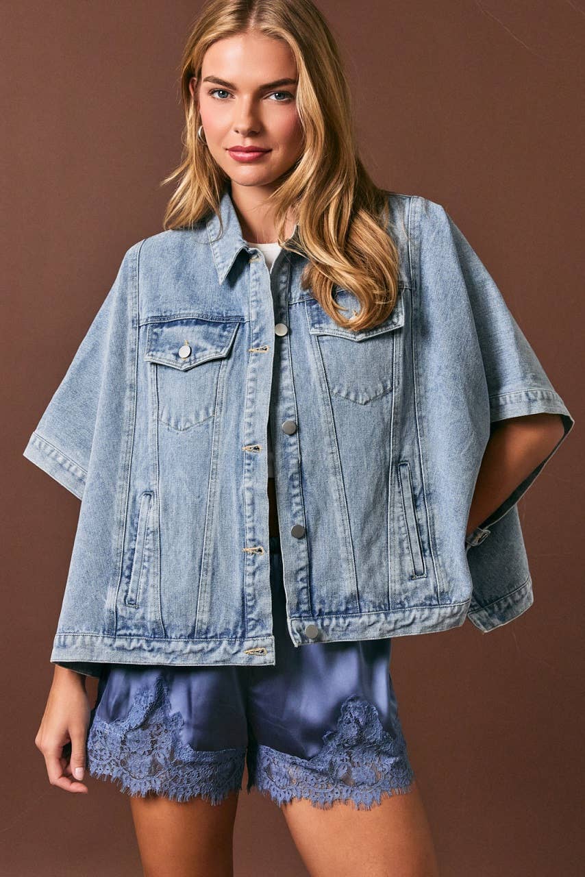 Daisy Denim Cape jacket