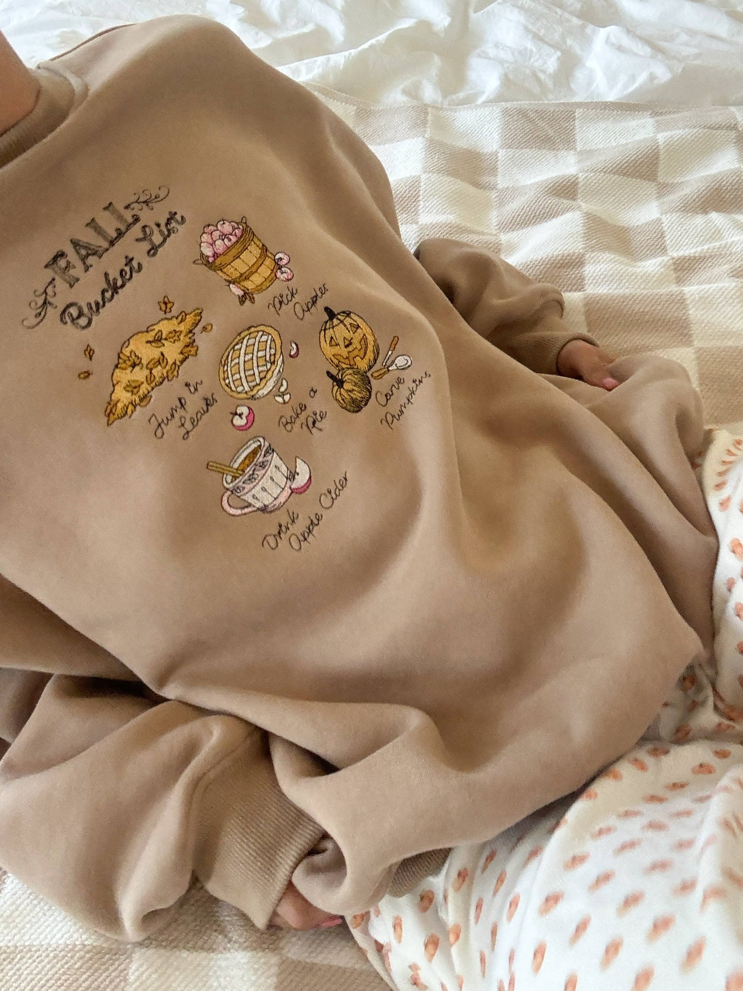 Fall Bucket List Embroidered Sweatshirt