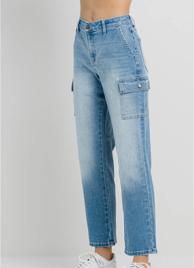 Straight Jeans with Cargo Pockets - Jelly Jeans