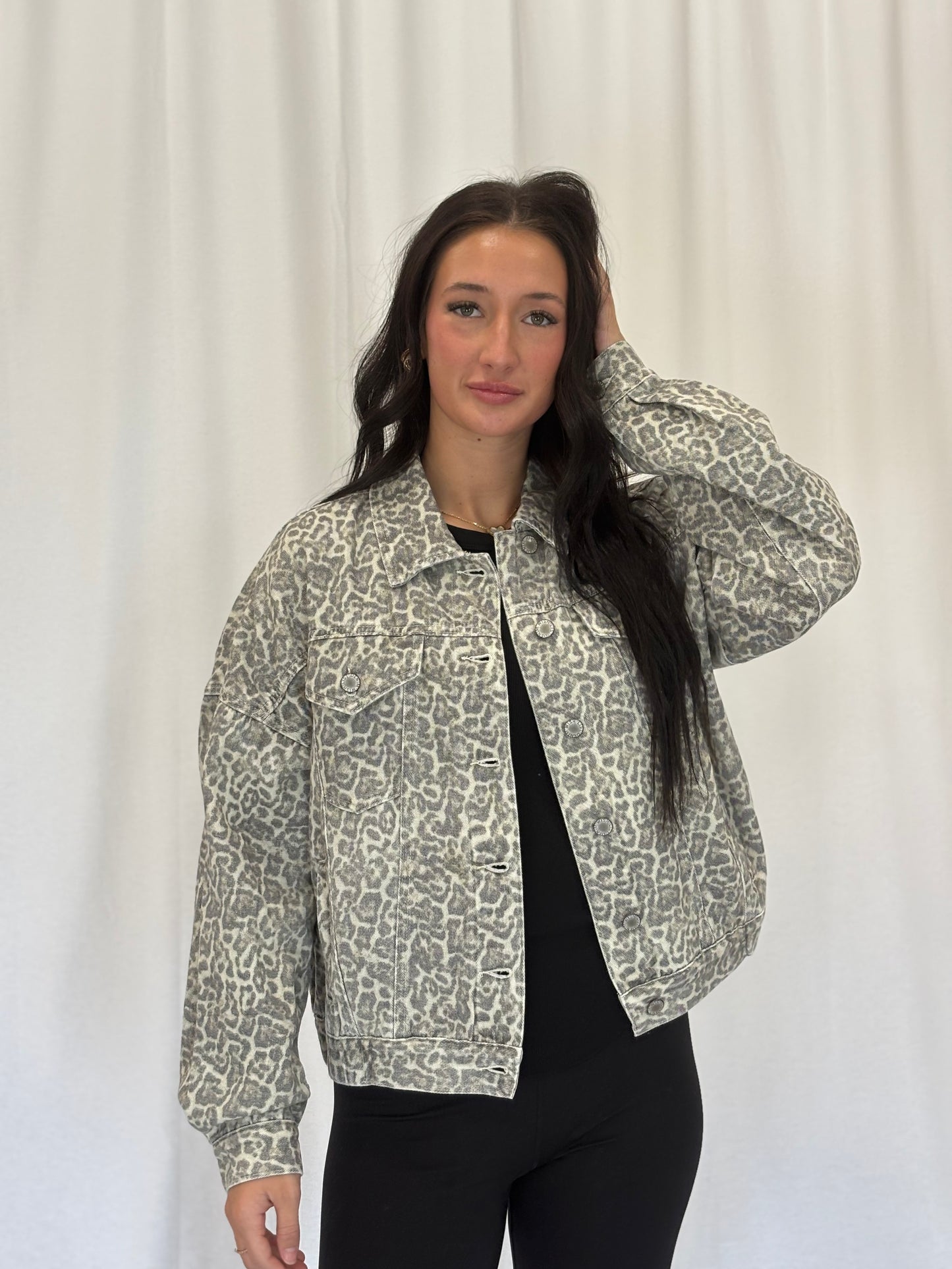 Leopard Denim Jacket