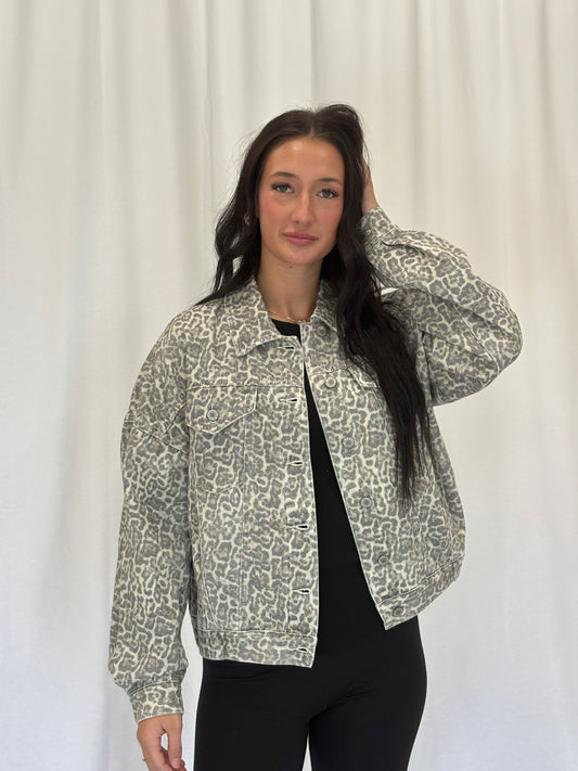 Leopard Denim Jacket