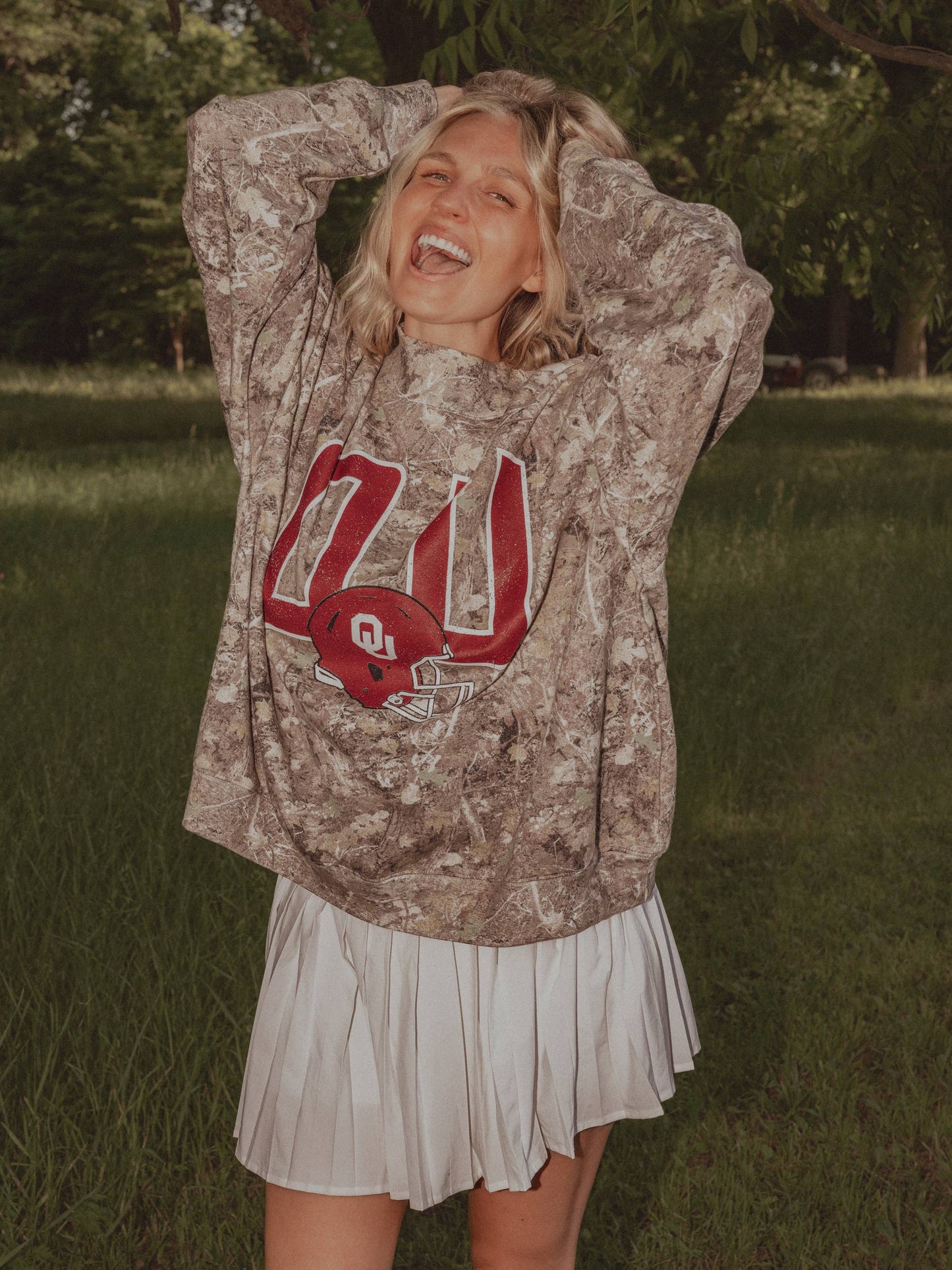 PRE-ORDER OU Sooner Camo Mock Neck Pullover