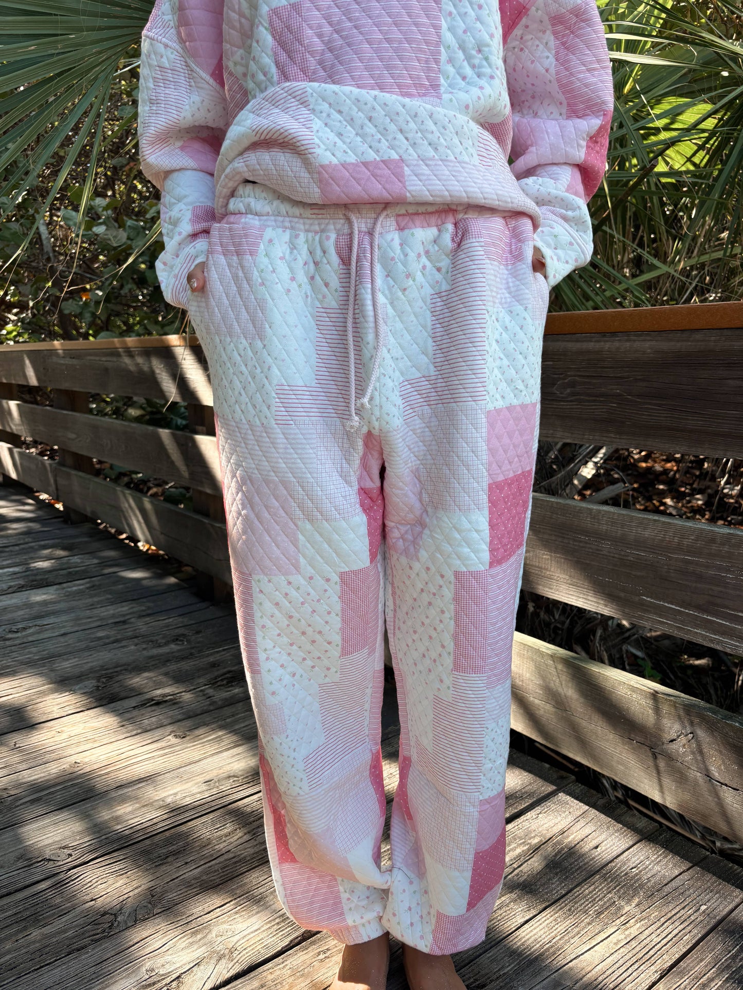 Margo Quilted Patchwork Jogger Sweatpants