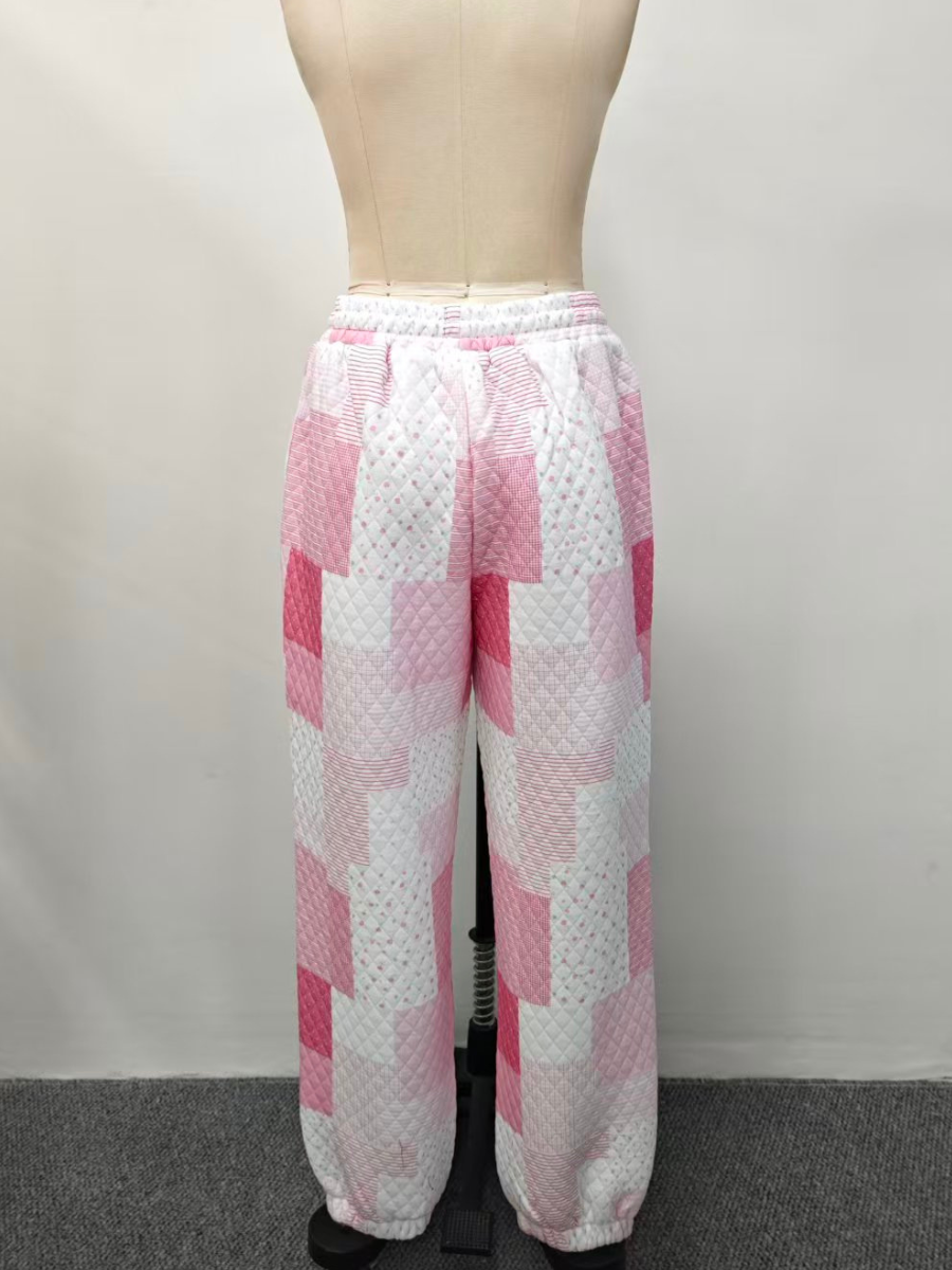 Margo Quilted Patchwork Jogger Sweatpants