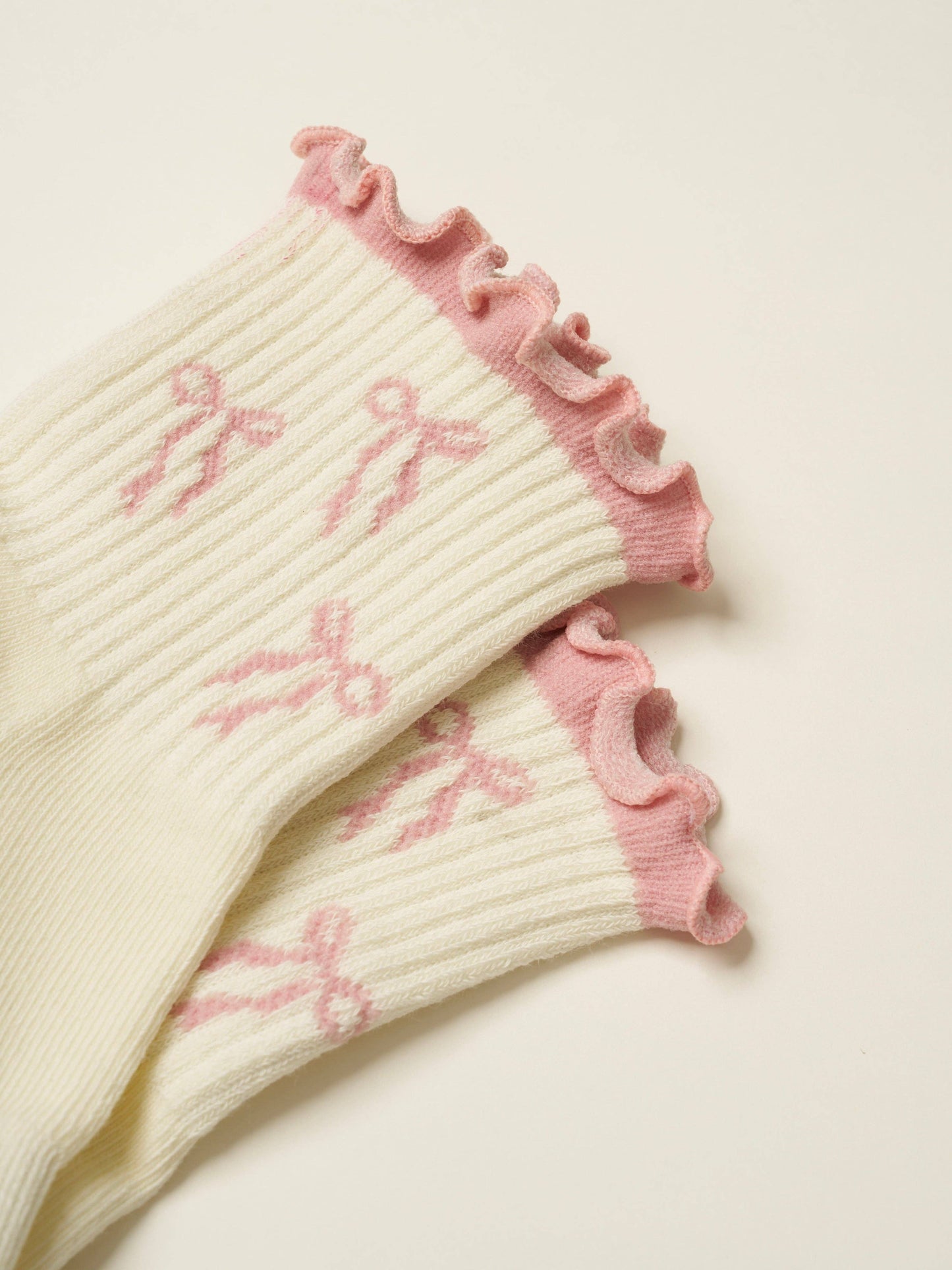 🎀 Bow Ruffle Grip Sock [Soft Pink], Pilates Socks
