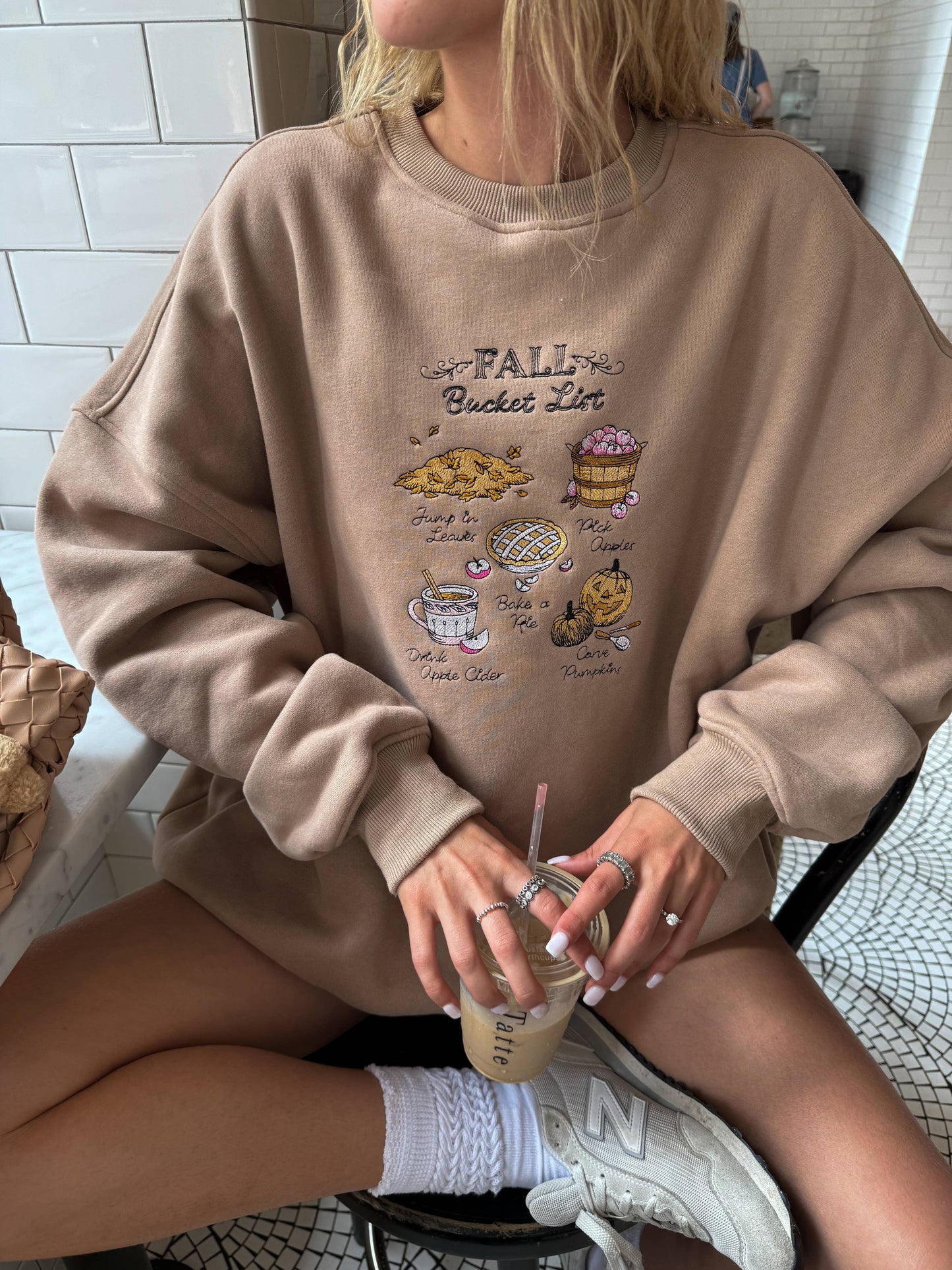 Fall Bucket List Embroidered Sweatshirt