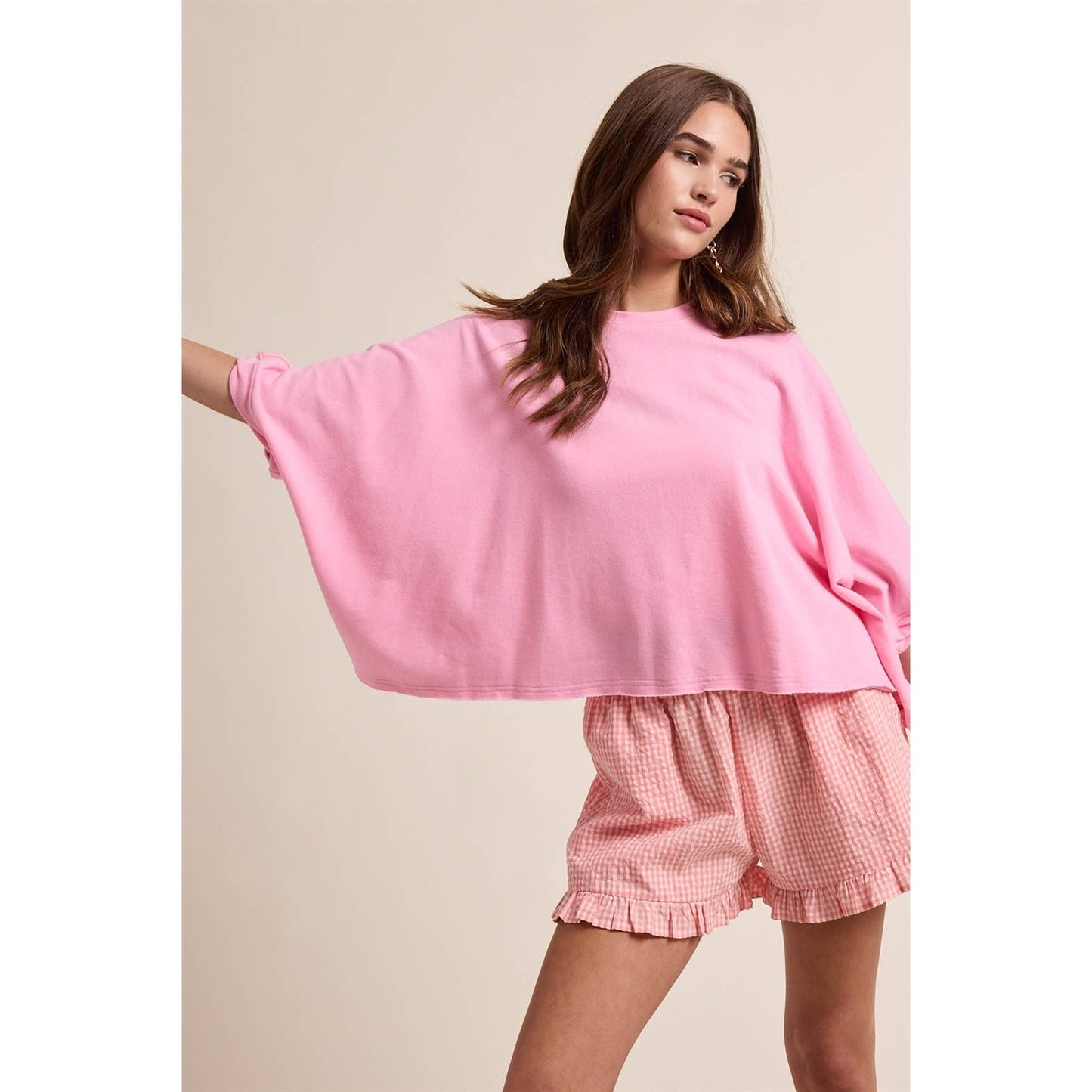 OVERSIZED RELAXED CROP KNIT TOP