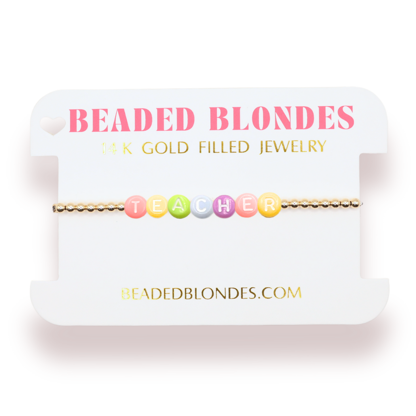 Teacher Rainbow Letter Bracelet