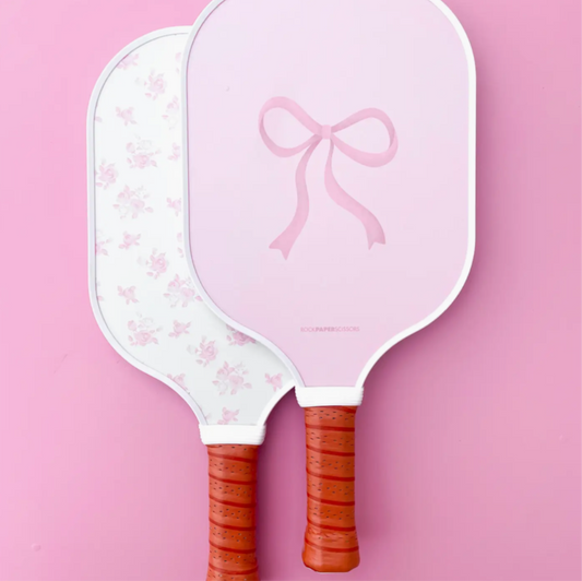 Coquette Pink Bow Floral Pickleball Paddle