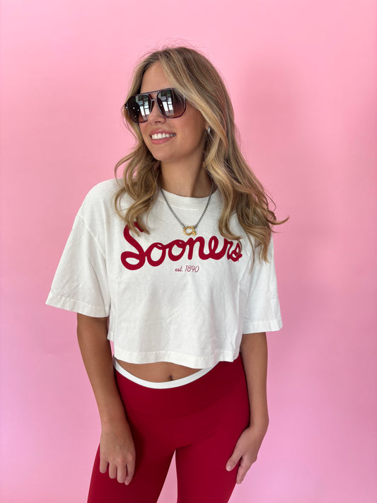 OU Sooners Crop Tee