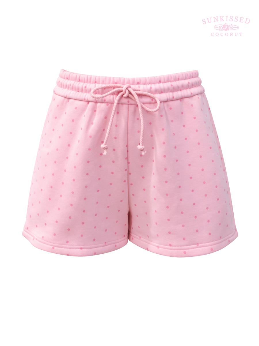 Light Pink Polka Dot Shorts 100% Cotton