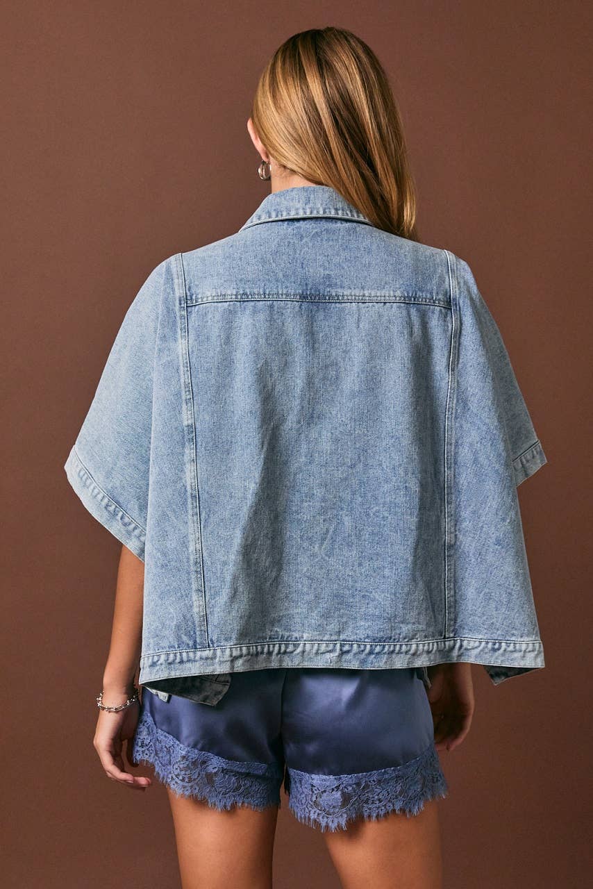 Daisy Denim Cape jacket