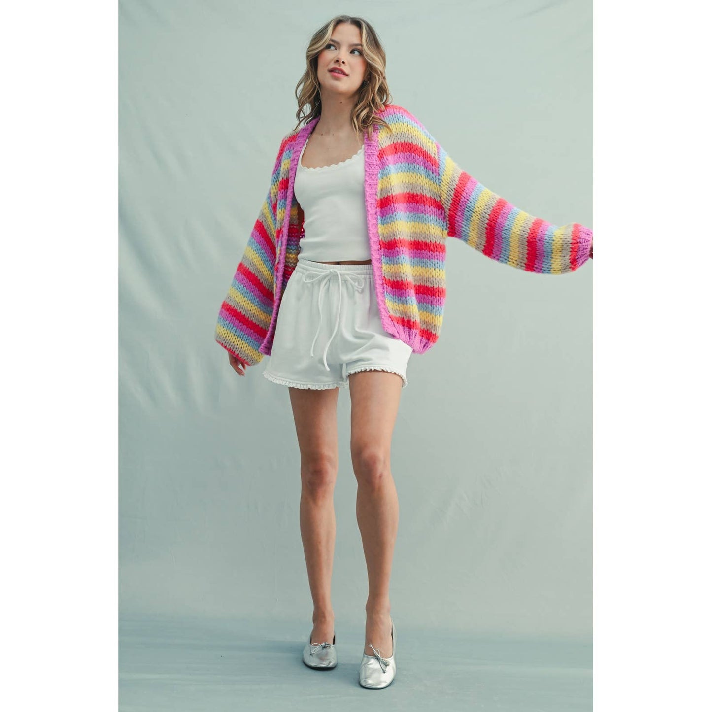 MILEY MULTI-STRIPED SWEATER CARDIGAN