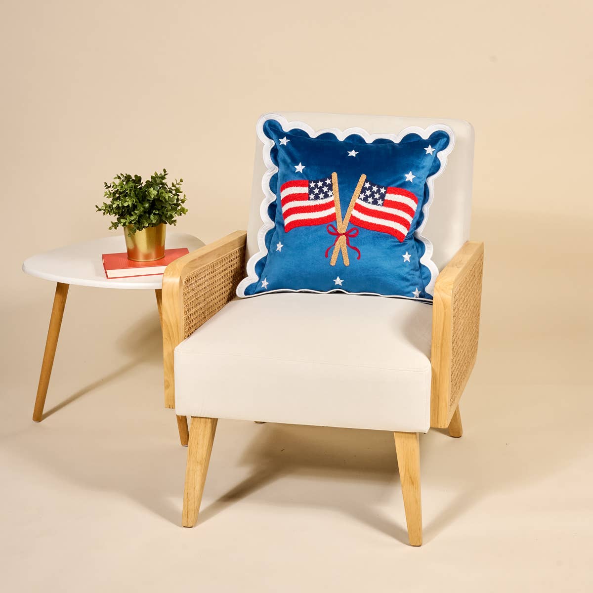 Square Throw Pillow–American Flags