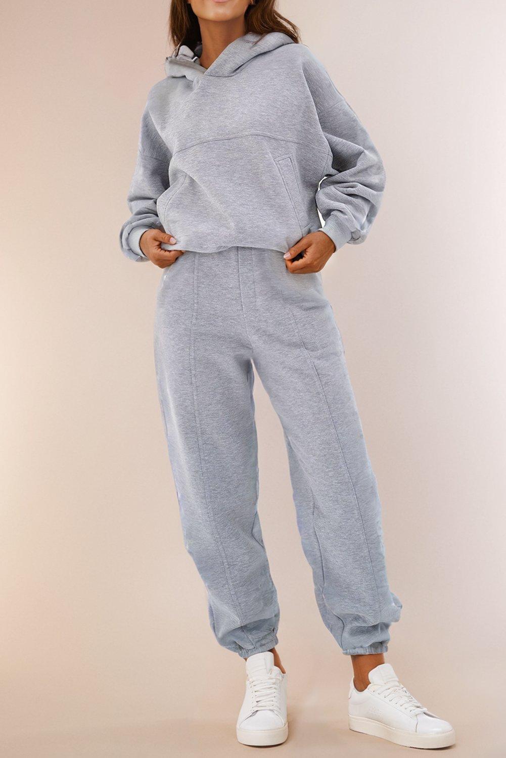 Women's Cozy Gray Hoodie and Jogger Activewear Set